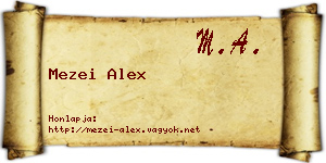 Mezei Alex névjegykártya