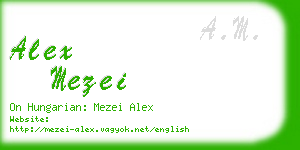 alex mezei business card